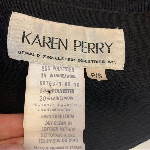 Vintage 90’s Karen Perry black retro zipup sweater - Picture 3 of 6